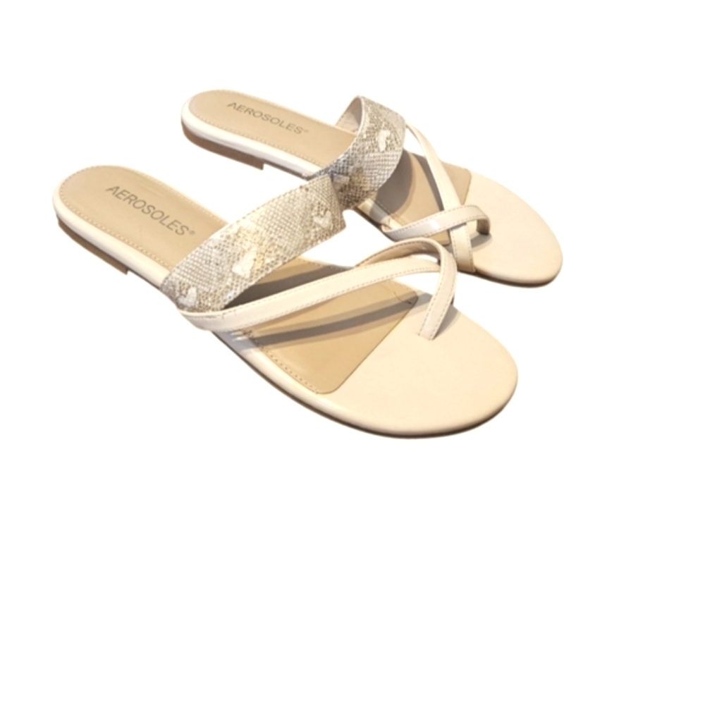 Aerosoles  Women's Stop Short Cream Sandals Size 8M